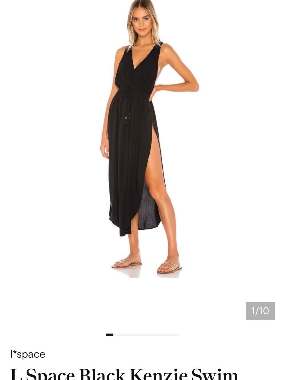 New lspace Black Women's Swim Coverup Maxi Dress